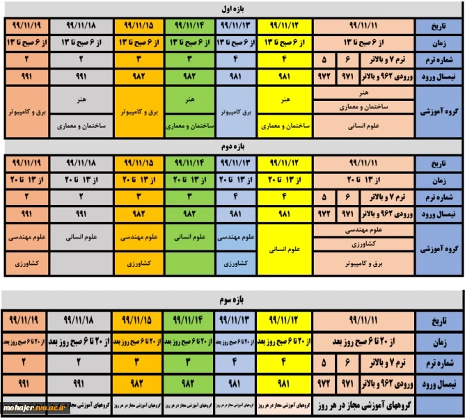 بازه انتخاب واد 992