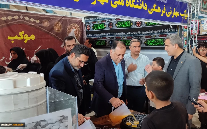 بازدید معاون فرهنگی و دانشجویی و مدیرکل حوزه ریاست و روابط عمومی دانشگاه ملی مهارت از موکب اربعین و آموزشکده‌های پسران و دختران ایلام